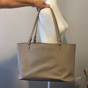 Taupe Tory Burch Tote Purse